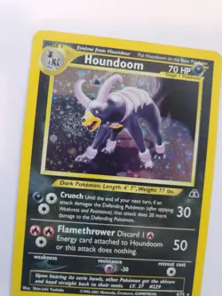 Houndour Neo Holo Base Pokemon Card WOTC LP + - Image 3