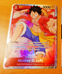 ONE PIECE FRANCAISE CARD GAME HOLO CARTE LUFFY OP01-024 SR FR MINT - Image 1