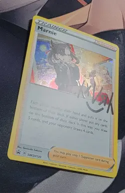 Marnie SWSH120 HOLO RARE Pokemon Black Star Promo NM 2021 Card TCG *SWIRL* - Image 3