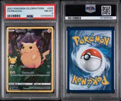 Pokemon PSA 8 Pikachu TCG Holo Full Art Rare Card 005/025 2021 Celebrations - Image 3