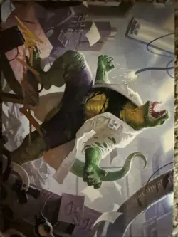 MTG Marvel's Spider-Man Art Series, 18/54 Lizard, Connors’s Curse Gold Stamp - Image 1