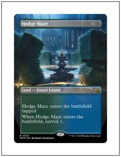 1x Hedge Maze, Borderless Art, Magic the Gathering MTG NM - Image 1