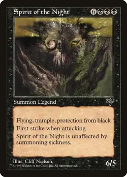 Spirit of the Night 1x MTG Mirage Rare Vintage NM+ black green - Image 1