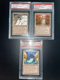 MTG Tron Urza's Mine, Power Plant, Tower PSA 9 Graded Antiquities 1994 NM - Image 2