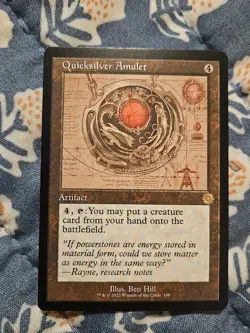 Quicksilver Amulet - Retro Frame Schematic -The Brothers' War #108 - MTG Magic - Image 1