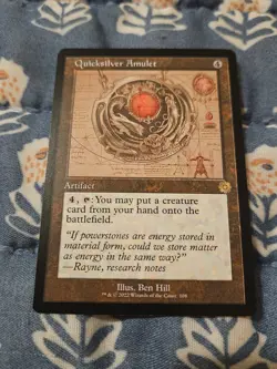 Quicksilver Amulet - Retro Frame Schematic -The Brothers' War #108 - MTG Magic - Image 2