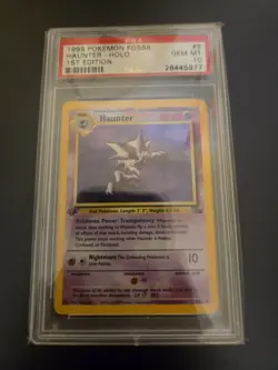 Pokemon Fossil 1st Edition Haunter Holo PSA 10 - Image 1