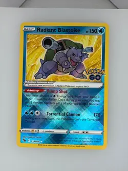 2022 Pokemon Pokemon GO Radiant Blastoise 018/078 NM - Image 1