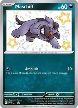 POKEMON SHINY MASCHIFF #071 PALDEAN FATES BLACK STAR PROMO NM CONDITION - Image 1