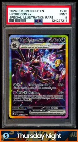 2024 POKEMON SV - SSP EN #240/191 HYDREIGON EX SPECIAL ILLUSTRATION RARE PSA 9 - Image 1