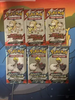 3 Destined Rivals & 3 Journey Together Fun Packs Pokemon TCG - Image 1
