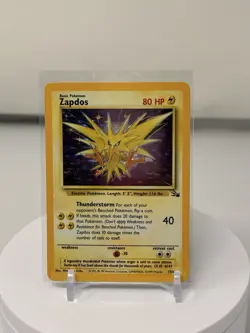 Pokemon Zapdos 15/62 Fossil Base Set Unlimited Holo Foil Rare 1999 - Image 1