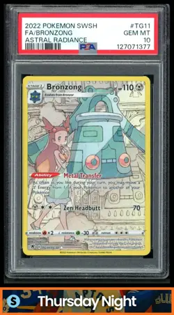 2022 POKEMON SWORD & SHIELD ASTRAL RADIANCE BRONZONG FA TRAINER GALLERY PSA 10 - Image 1