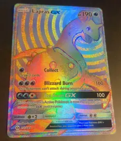 Lapras GX *HOLO* Secret Rainbow Rare Base Set 151/149 Pokemon TCG LP - Image 1
