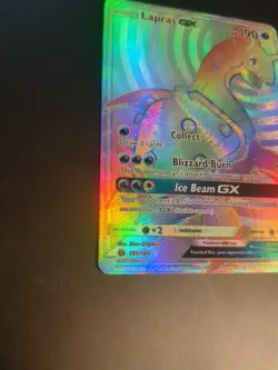 Lapras GX *HOLO* Secret Rainbow Rare Base Set 151/149 Pokemon TCG LP - Image 3