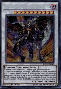 Hot Red Dragon Archfiend Bane 1st Ed Secret Rare HSRD-EN042 Yu-Gi-Oh! - Image 1