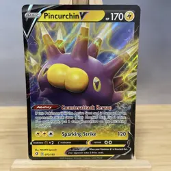 Pokemon Tcg Pincurchin V Holo Rare 072/192 Rebel Clash NM Collectible Card - Image 1