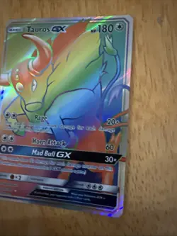 Pokemon TCG Tauros GX Full Art Holo Rainbow Rare Card Sun & Moon 156/149 - Image 3