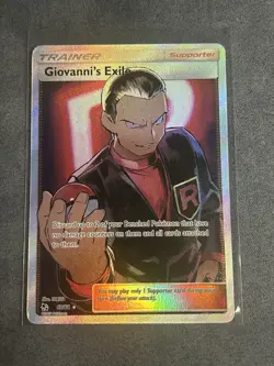 Pokemon TCG Giovanni's Exile Trainer Full Art Ultra Rare Card 67/68 Hidden Fates - Image 1