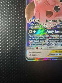 Mega Lopunny & Jigglypuff GX - 165/236 - Pokemon Cosmic Eclipse TAG TEAM Card NM - Image 5