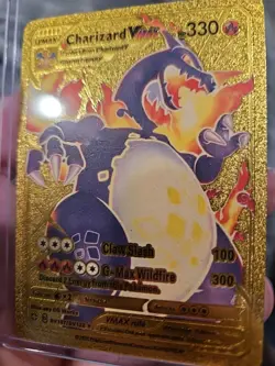 Charizard Vmax Gold Foil Fan Art Vinyl Textured Collector Pokemon Card - Image 5