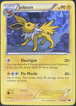 Jolteon 37/108 Dark Explorers Regular - Pokemon Card - Image 1