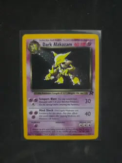 Dark Alakazam 1/82 Holo Rare Team Rocket Pokemon Card Moderate Play MP - Image 1