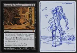 SKETCHED MtG Magic Pancoast _ Innistrad Artist Proof _ ARMY OF THE DAMNED _ Blue - Image 1