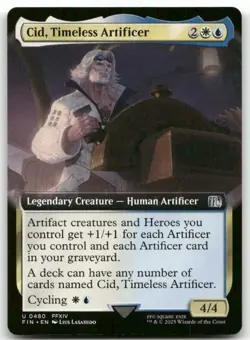 Cid, Timeless Artificer (Extended Art) #480 MTG Final Fantasy FIN NM X1 - Image 1