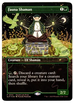 FAUNA SHAMAN FOIL BORDERLESS - RCQ WINNER PROMO - MTG SECRET LAIR MTG - MINT - Image 1