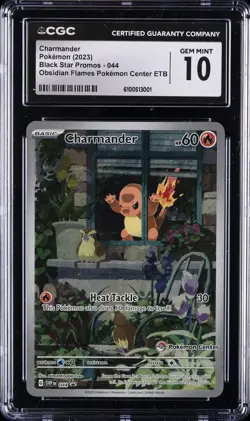 2023 POKEMON OBSIDIAN FLAMES POKEMON CENTER ETB PROMO SVP #044 CHARMANDER CGC 10 - Image 1