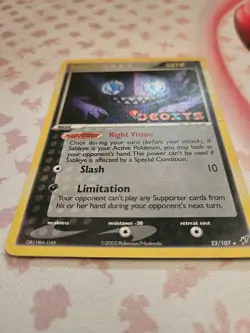 Sableye 23/107 2005 EX Deoxys Pokemon TCG Reverse Holo Rare Stamped - Image 5