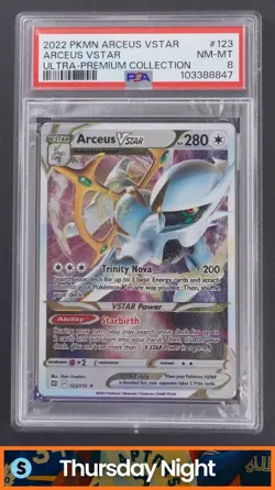 2022 POKEMON SWORD & SHIELD BRILLIANT STARS #123/172 ARCEUS VSTAR PROMOS PSA 8 - Image 1