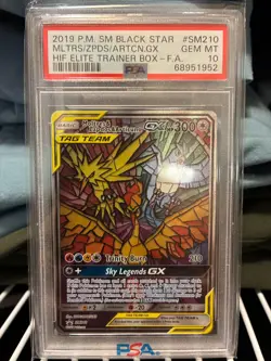 PSA 10 | Moltres & Zapdos & Articuno Gx Sm210/68 | Hidden Fates | Pokemon - Image 1