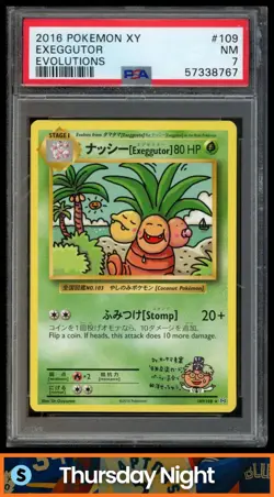 2016 POKEMON XY EVOLUTIONS (JPN) #109/108 EXEGGUTOR RARE PSA 7 - Image 1