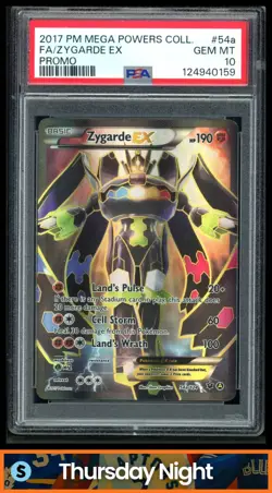 2017 POKEMON MEGA POWERS COLLECTION PROMO #54A/124 ZYGARDE EX FULL ART PSA 10 - Image 1