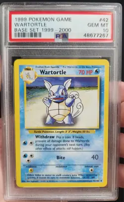 Pokemon PSA 10 Base Set Wartortle 1999-2000 4th Print - Image 1