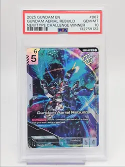 GUNDAM AERIAL REBUILD 2025 GUNDAM NEWTYPE CHALLENGE WINNER C 067 PSA 10 Q6065 - Image 1