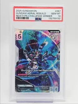 GUNDAM AERIAL REBUILD 2025 GUNDAM NEWTYPE CHALLENGE WINNER A 067 PSA 10 Q6065 - Image 1