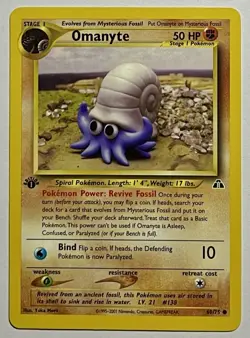 Omanyte 60/75 (NM) 1st Edition Common Neo Discovery 2002 WOTC Pokemon Card - Image 1