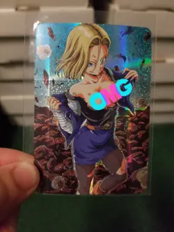 ANDROID 18 DRAGON BALL GLITTER FOIL WAIFU ANIME CARD - Image 2