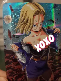 ANDROID 18 DRAGON BALL GLITTER FOIL WAIFU ANIME CARD - Image 3