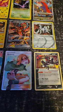 Pokemon 12 Card Lot. Pikachu Promo, Radiant Flareon Ex, SIR Volcanian, Arceus - Image 5