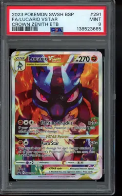 PSA 9 - 2023 Lucario VSTAR SWSH291 SWSH: Sword & Shield Promo Cards Holo - Image 1