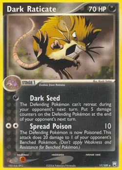 Dark Raticate 17/109 Rare Team Rocket Returns Pokemon Card - Image 1