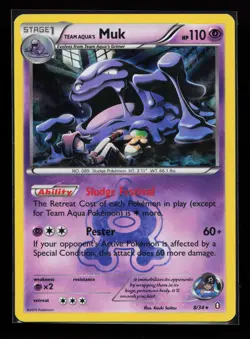 Team Aqua's Muk 8/34 Holo Rare Double Crisis Pokemon Card - Image 1