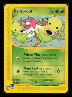 Bellsprout 68/147 Common Aquapolis Non Holo Pokemon Card - Image 1