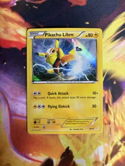 Pokemon Pikachu Libre 30/30 XY Trainer Kit Holo Card 80 HP Quick Attack - Image 1