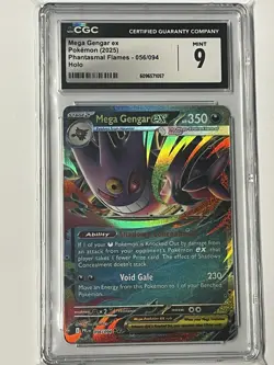 Mega Gengar EX 056/094 CGC Mint 9 Phantasmal Flames Graded Pokemon TCG Card - Image 1