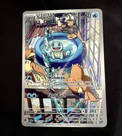 Pokemon Squirtle Full Art Holo Card 148/142 Stellar Crown Illustration Rare TCG - Image 1